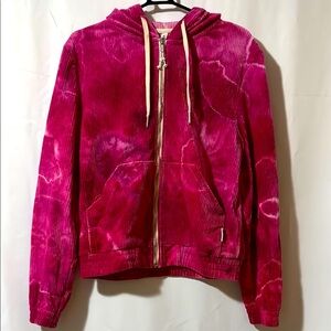 Adam Selma (Sport) - Tie Dye by Gail | Pink Corduroy Zip-Up Hoodie